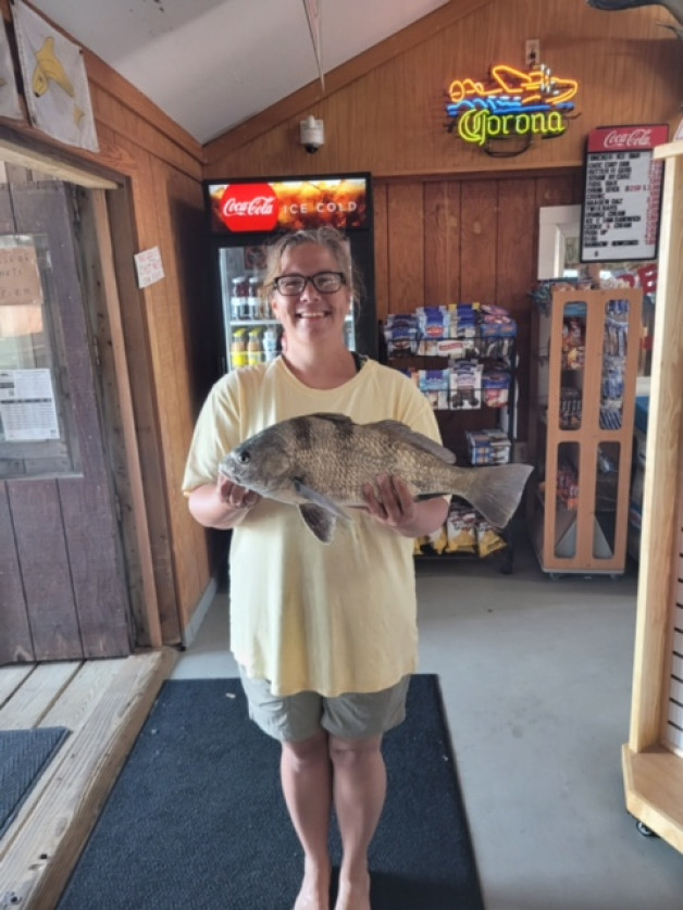 Anglers are catching plenty again today. Look at this beautiful black drum